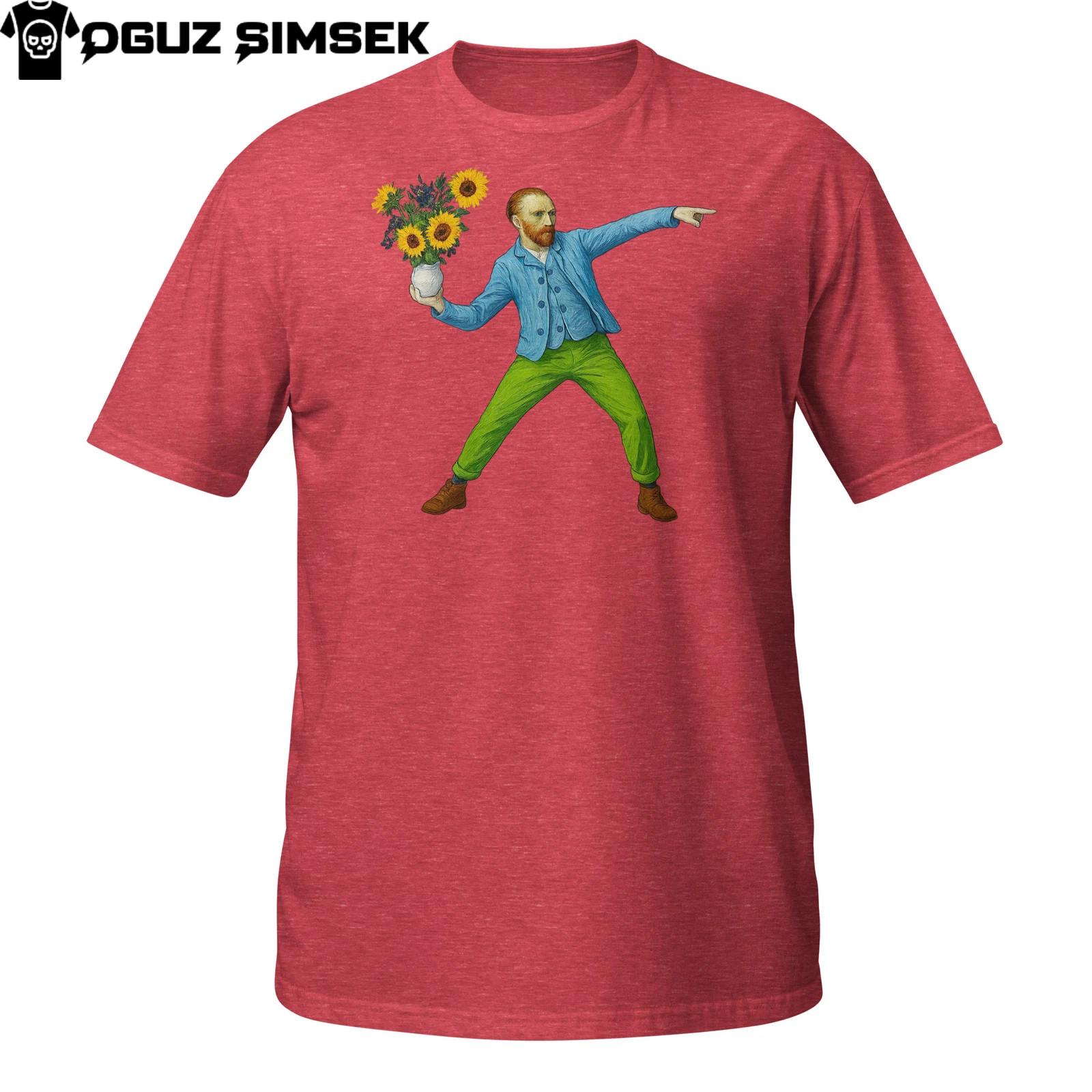 Funny Van Gogh Art T-Shirt Mens Womens Tees Top | Sunflowers Throw Meme Tee | Artist Humor Gift XL