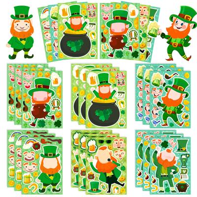 6 Photos/pack of St. Patrick's Puzzle Stickers Parent-child Interaction Puzzle Creative Stickers Ireland Festival DIY