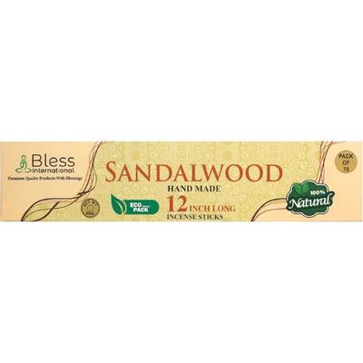 Bless-International-Sandalwood 100%-Natural-Handmade-Incense-Sticks Organic-Chemicals-Free-for-Relaxation 12-Inches-1-Hour-Plus-Burning