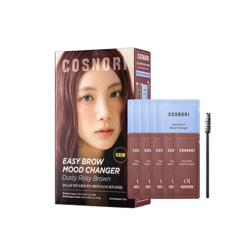 

[COSNORI] Easy Brow Mood Changer 5-Use Kit (Cloud Taupe / Dusty Rosy Brown) - Professional Step-by-Step Brow Color Recharge & Tone-up Therapy Dusty Rosy Brown