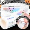 Cute Cartoon Bat-Shaped Stickers in Orange Glitter, Perfect for Halloween Party Envelopes, Scrapbooking Decorations, and Packaging Labels