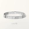 Bracciale in Acciaio Inossidabile Titanio Uomo Donna Design Geometrico a Strisce con Vite Minimalista Braccialetto Regolabile Gioiello
