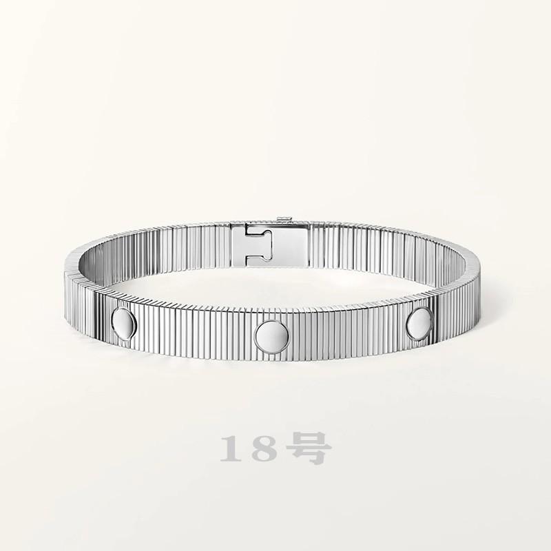 Bracciale in Acciaio Inossidabile Titanio Uomo Donna Design Geometrico a Strisce con Vite Minimalista Braccialetto Regolabile Gioiello