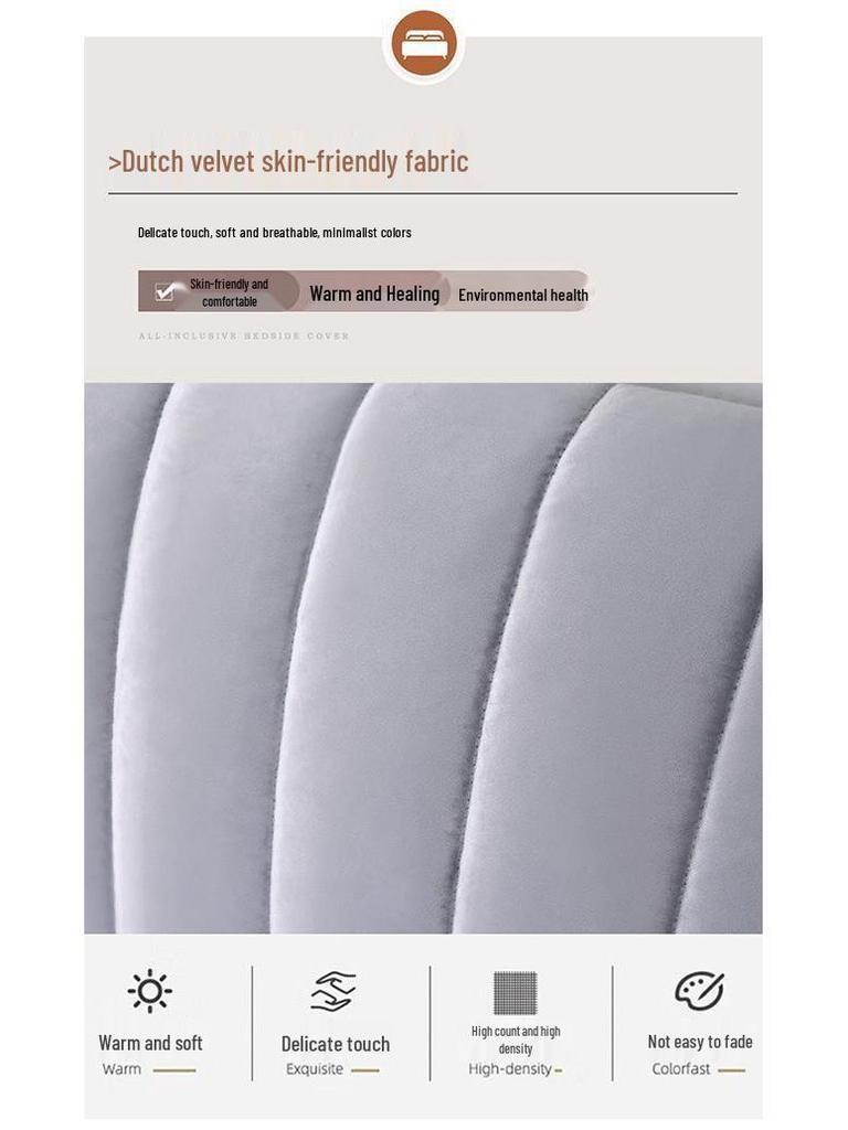Universal Thickened Velvet Headboard Cover - Soft, Dustproof, and Anti-Collision Protective Backrest Cover