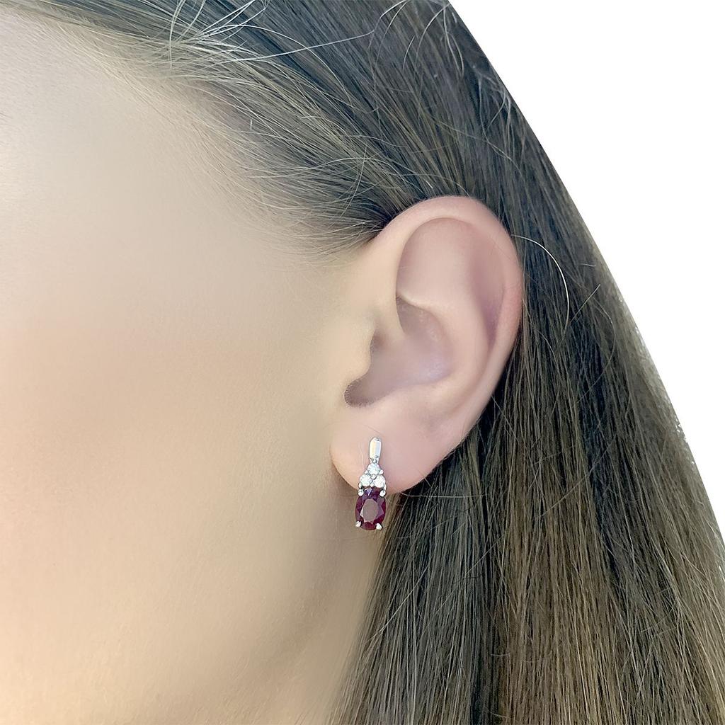 Серебряные серьги с натуральным рубином 2.352ct (2009177)