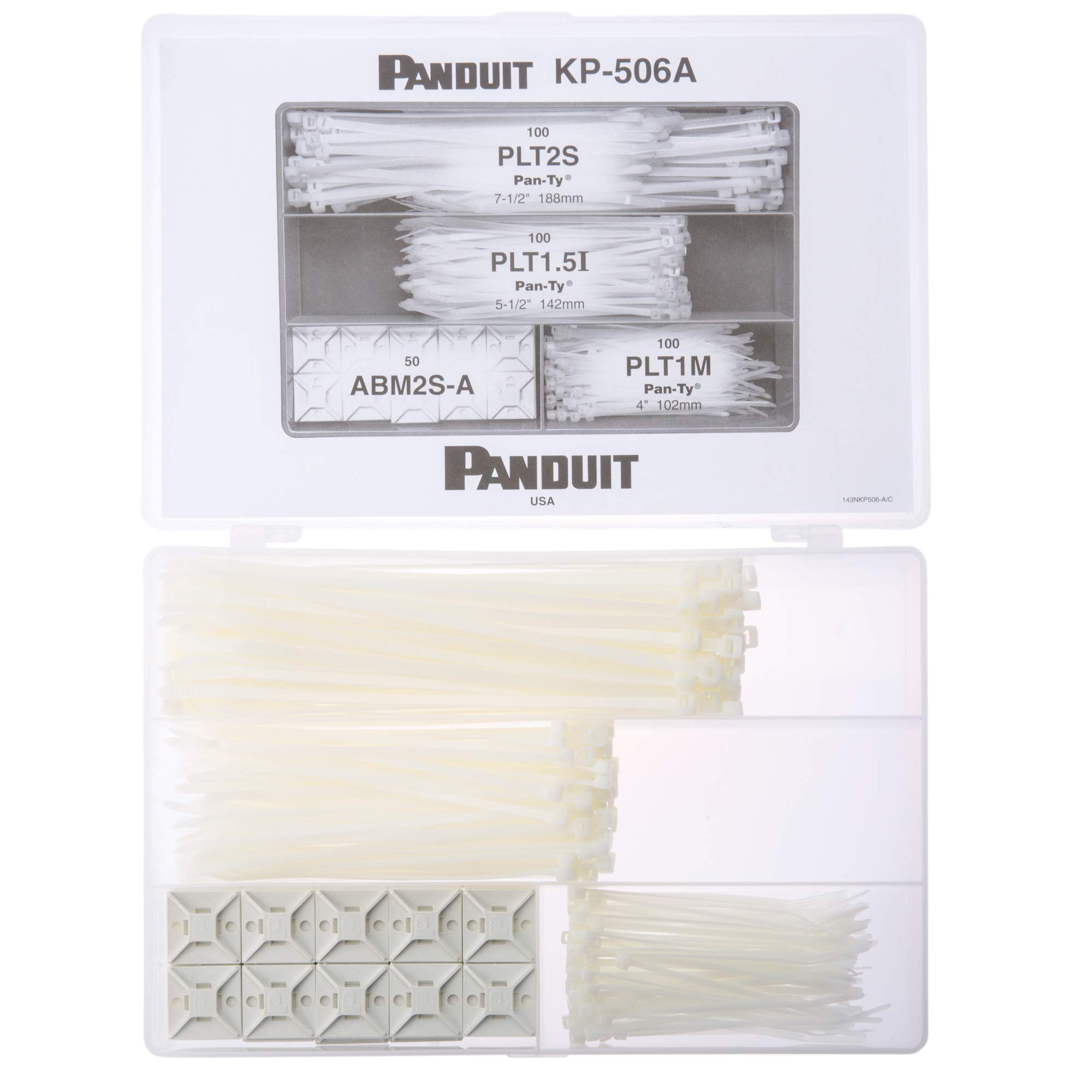 

Panduit KP-506A Cable Tie Kit, Plastic Box, Cable Ties, Mounts, Nylon 6.6