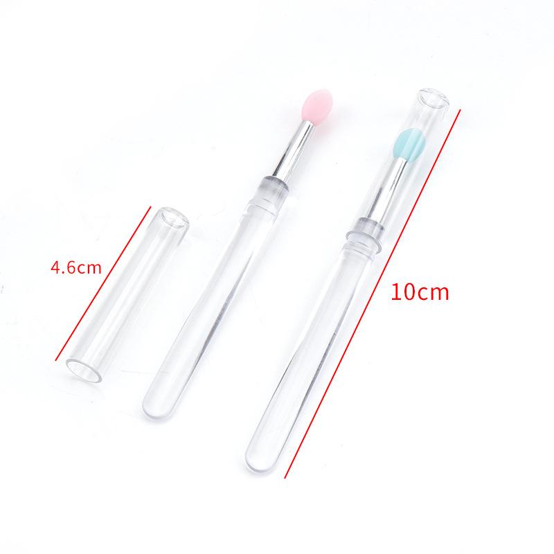 Disposable Portable Silicone Lipstick Brush with Dustproof Lid