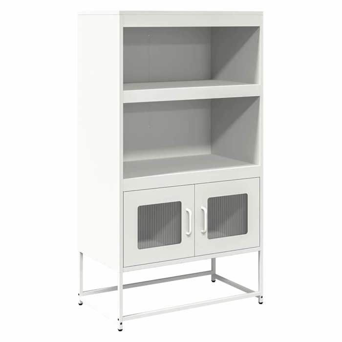VidaXL Buffet haut blanc 68x39x123 cm acier, armoire, armoire de rangement, buffet haut, armoire latérale, armoire haute, 853373