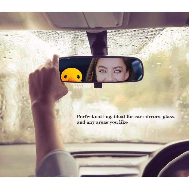 Duck Peeker Rear View Mirror/Windshield Decal,2 Pcs Cute Duck Car Mirror Sticker Vinyl Truck Window Sticker
