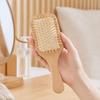 Bamboo Bristles Detangling Paddle Brush Ergonomic Handle Hair Styling Tool  Wet Hair Use