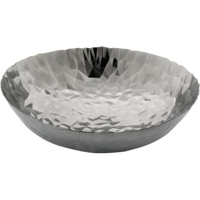 Corbeille à fruits argentée en acier stephy alessi