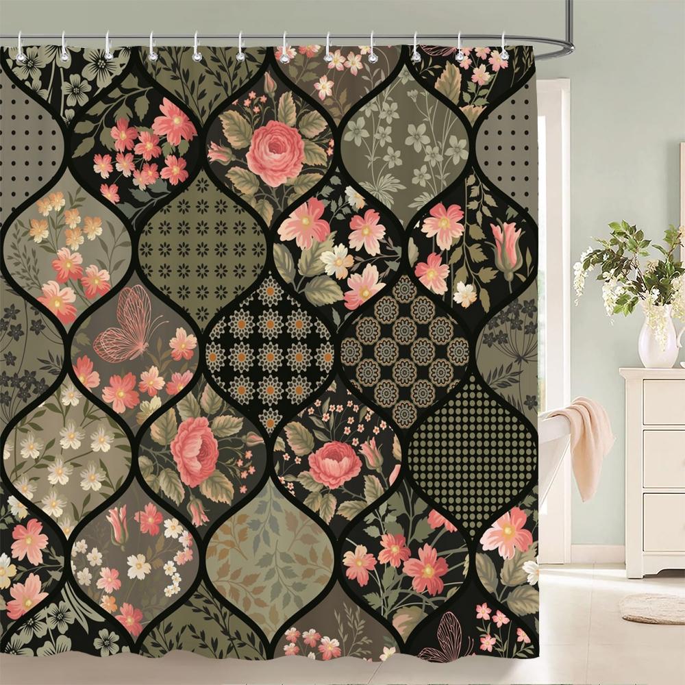 3D Printing Indian Boho Shower Curtain Bathroom Curtains With Hooks Bohemian Mandala Waterproof Fabric Bathtub Decor Screen