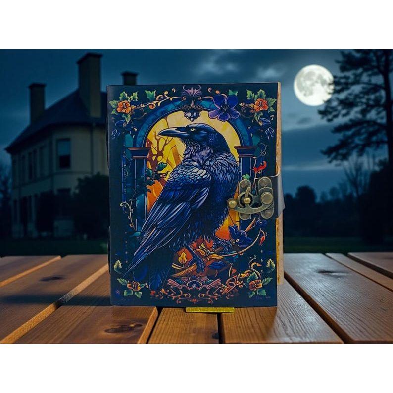 

Гримуар Ворон Шкіряний щоденник – порожній Книга заклинань тіней Готичний Антикварний замок 7 x 5 inch