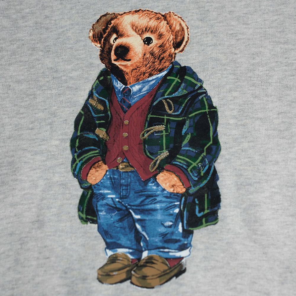 Polo Ralph Lauren FW23 Bear Pattern Signature Crewneck Long Sleeve Fleece Sweatshirt Men Sweatshirt Gray MNPOKNI16810695-F16
