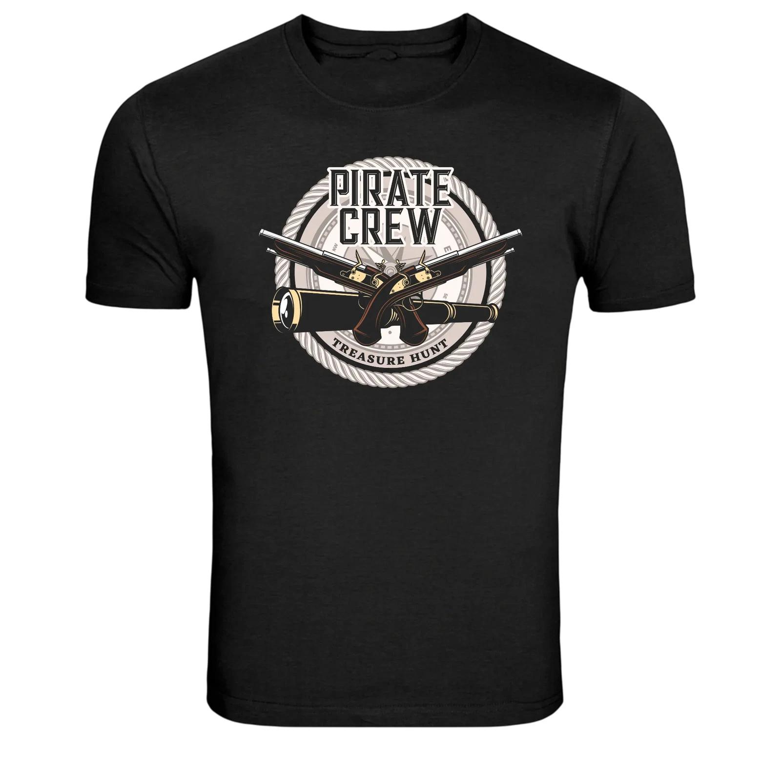 Pirate Crew Treasure Hunt Cross Pistols Graphic T Shirt L