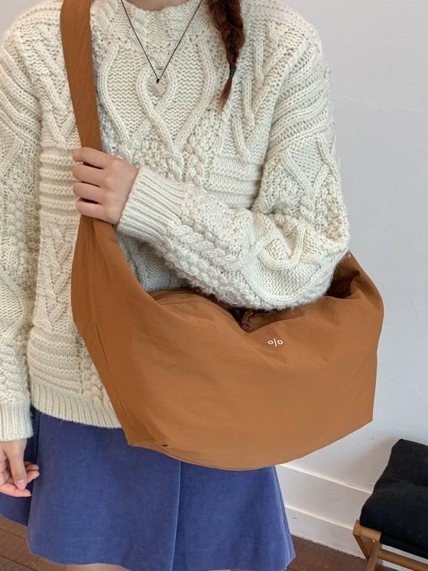 Nylon Casual Crossbody Bag With Metal Accents For Daily Use