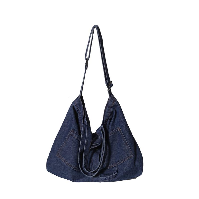 Japanese denim shoulder bag large capacity shopping bag mother bag tote bag student schoolbag make-up bag commuter bag