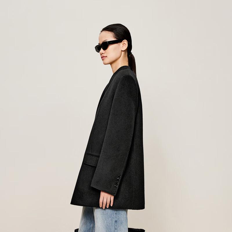 Less 2024 Winter Lamb Wool Loose Stand-Up Collar Coat