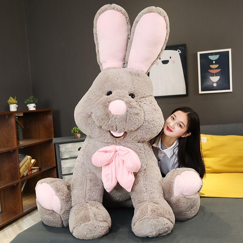 Large Plush Bunny Stuffed Animal, Cute Sleeping Pillow Doll for Girls, Lazy Rabbit Toy Gift