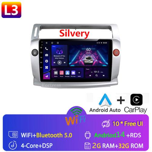 Android 14 Car Radio for Citroen C4 C-Triomphe C-Quatre 2004-2009 Multimedia Video Player Navigation GPS Carplay 4G QLED Screen