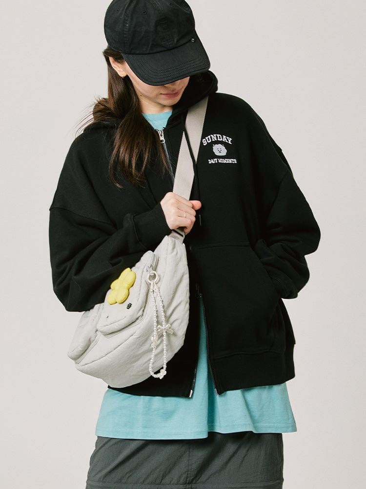 BT21 RJ BASIC Hoodie Zip-Up 2024 F/W (Black)