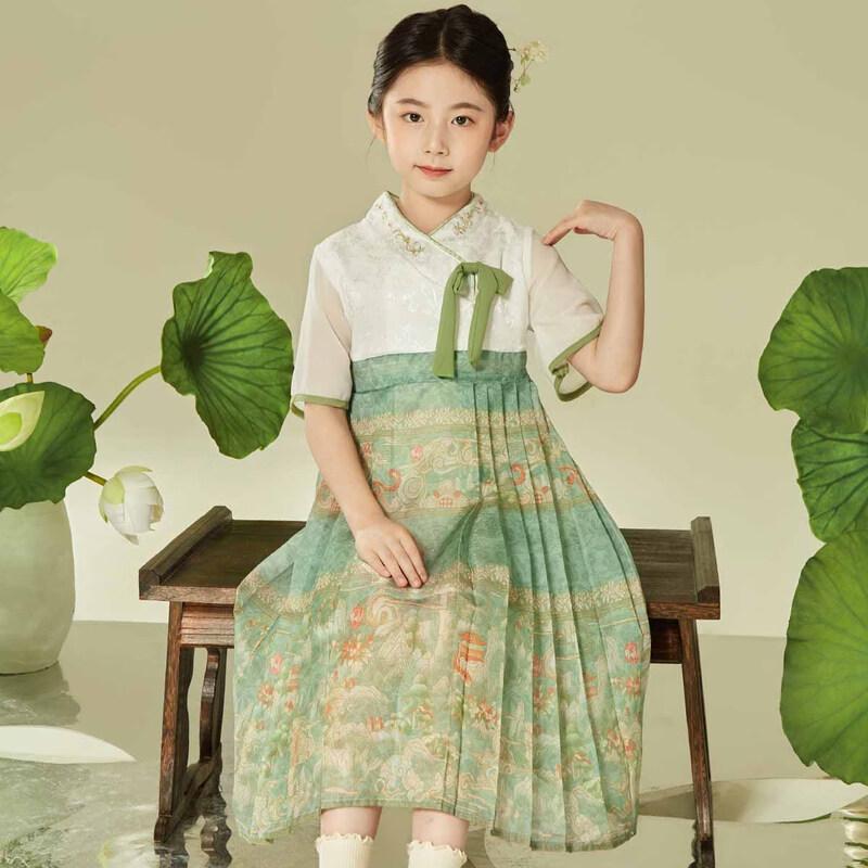 Xiao Hu Pati Girls  Summer Hanfu Dress 120