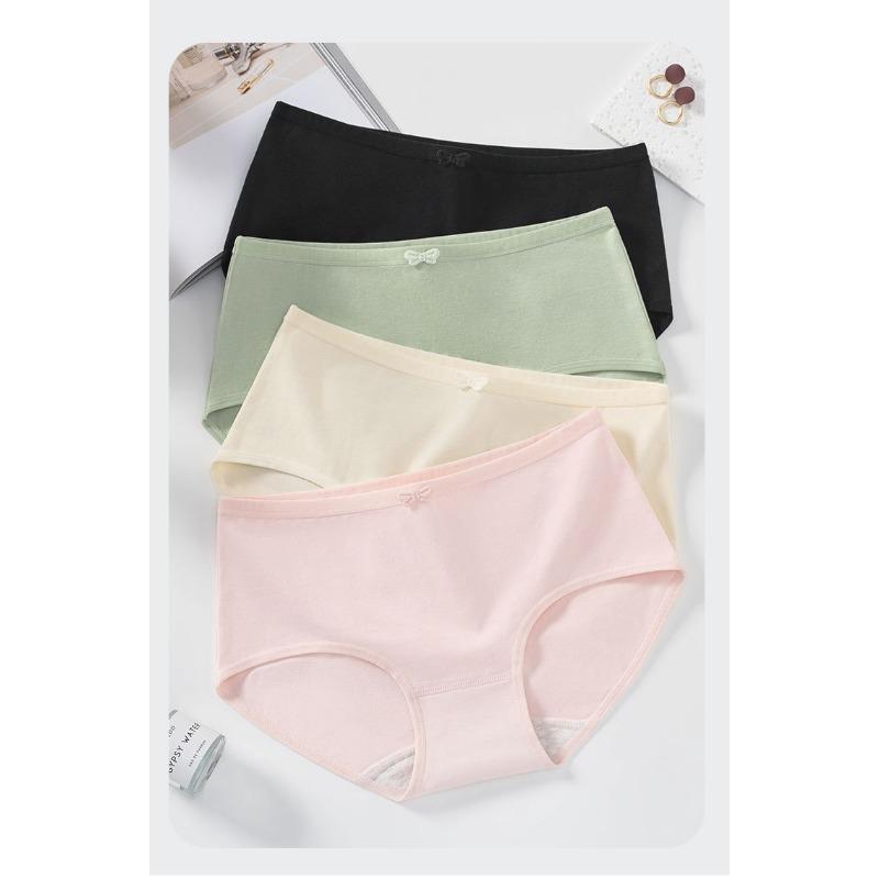 Women S Cotton Underwear Bowknot Cute Antibacterial Solid Color Breathable
