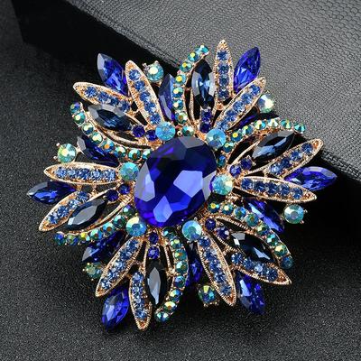 Luxury Women Girls Fashion Crystal Exaggerated Brooch Badges Exqusitie High-end Rhinestone Shining Boutique Decoration Pin