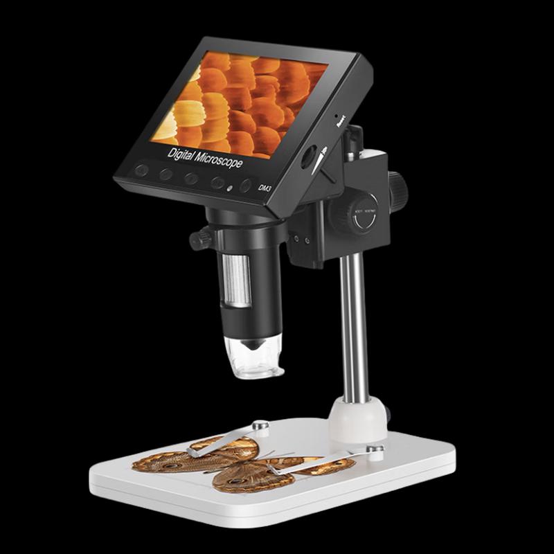 

OLOMM Portable Digital Microscope with 4.3-inch Screen and DM3 Plastic Stand