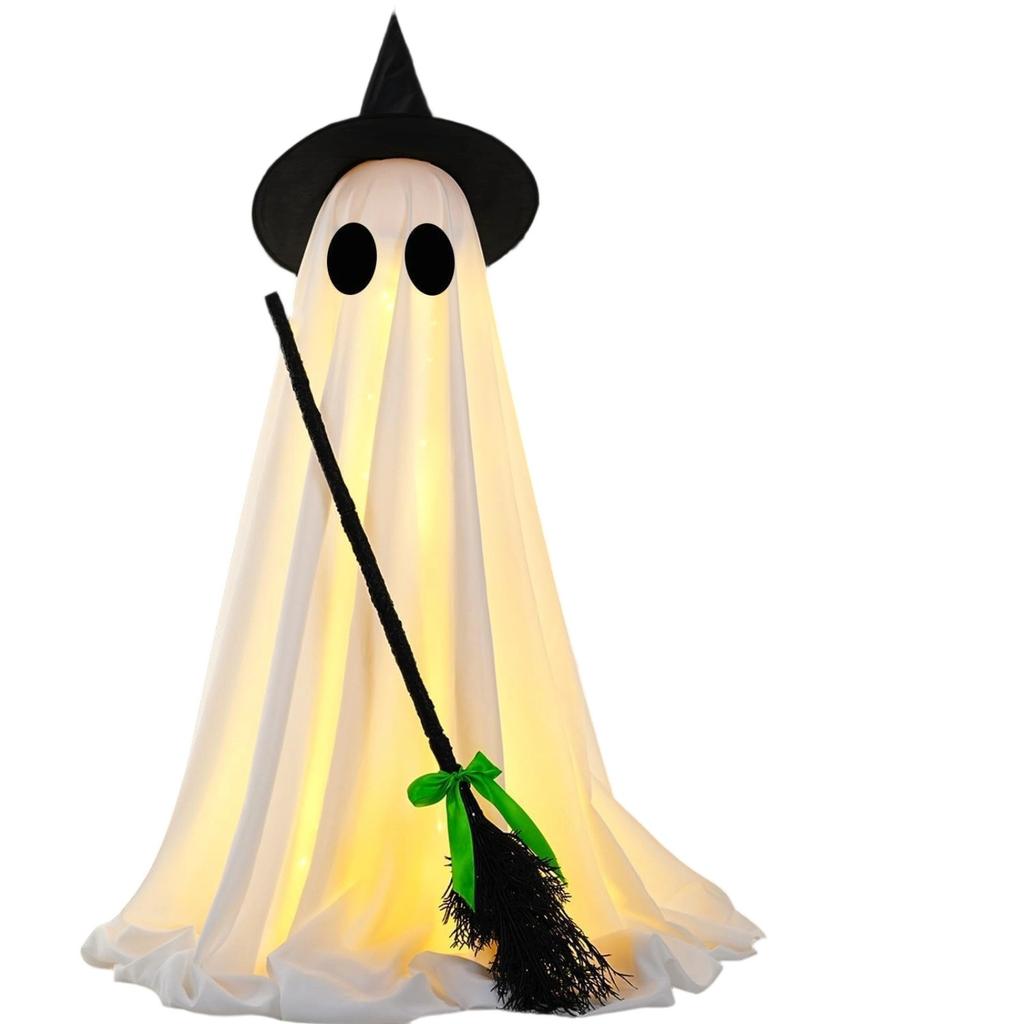 Halloween Decorations Indoor, Spooky  Halloween Decor With Witch Brooms, Scary Decor With LED Lights For Front  Yard Garden Home