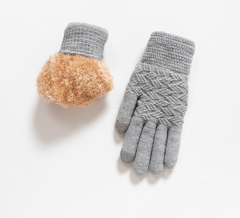 

Перчатки Двухслойные бархатные и утолщенные перчатки Спортивные перчатки Зимние вязаные перчатки Сенсорные перчатки для езды на велосипеде Теплые перчатки one size серый