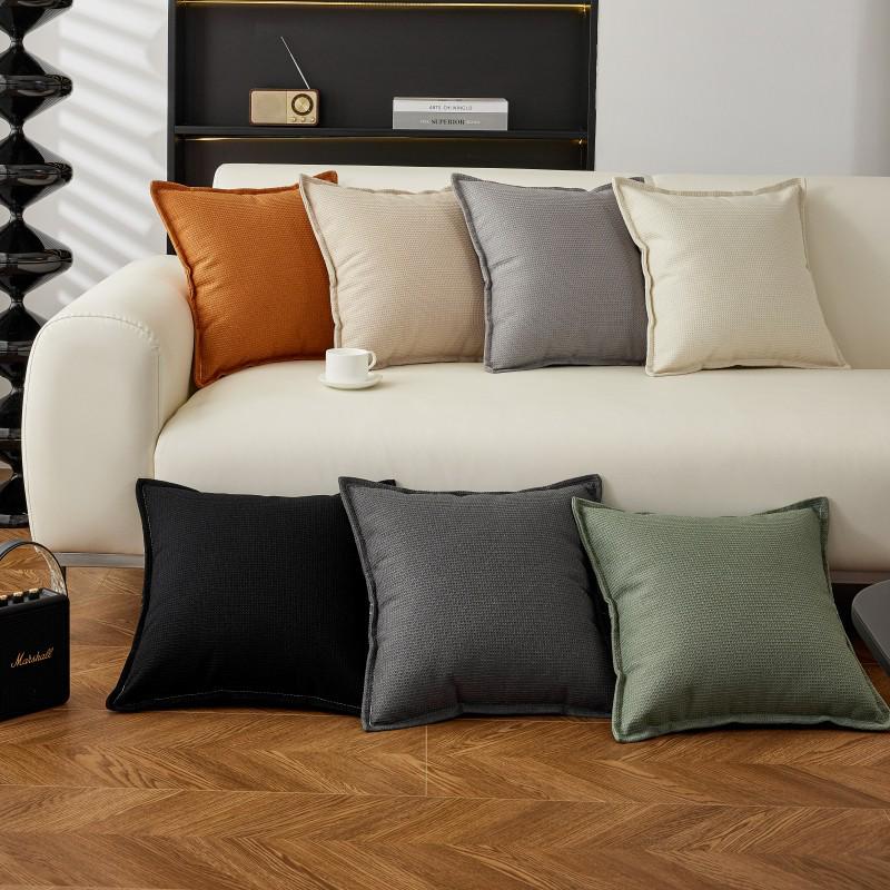 Cream Waffle Solid Sofa Cushion: Universal, Soft, Skin-Friendly, Waterproof & Non-Slip.
