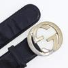 Gucci Interlocking Belt 114876 GG Black Sima Leather Mens Used