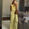 2025 Summer Women's Casual Set: Elegant Vest Tank Top & High-Waisted Wide-Leg Pants