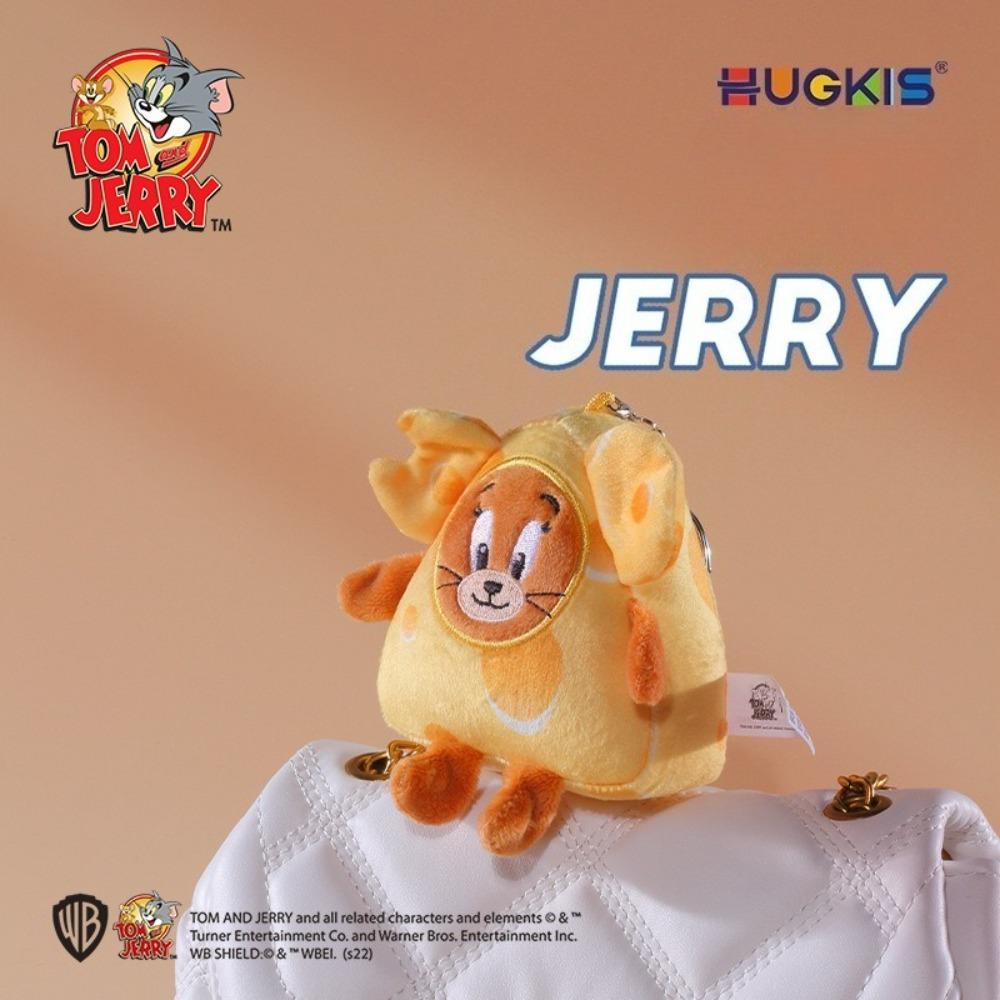 HUGKIS Genuine Tom and Jerry Plush Doll Pendant Anime Cartoon 10CM Cheese Series Keychain Bag Couple Birthday Gifts
