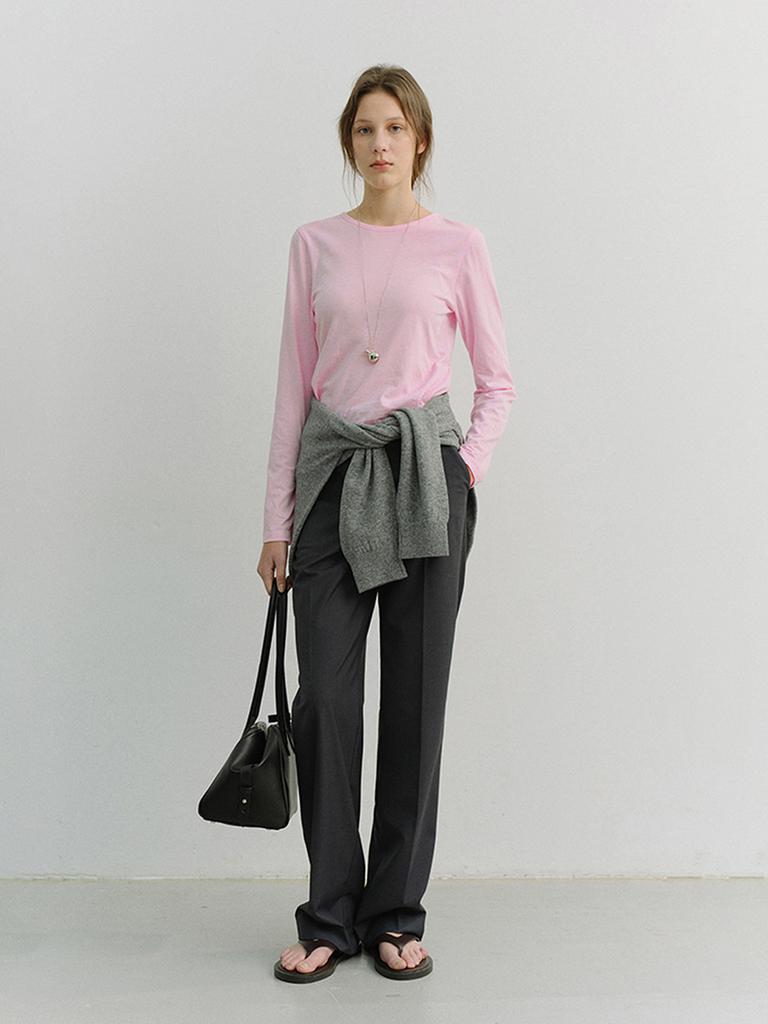 Deonseuteu Essential Crew-Neck T-Shirt_Udts6A202_Pink