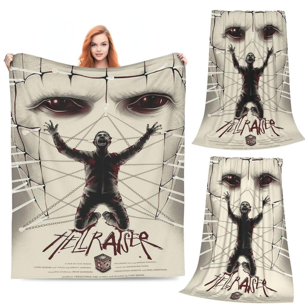 Hellraiser Horrorfilm Decken Weiche Warme Flanell Überwurfdecke Plüsch für Bett Wohnzimmer Picknick Reise Zuhause Sofa