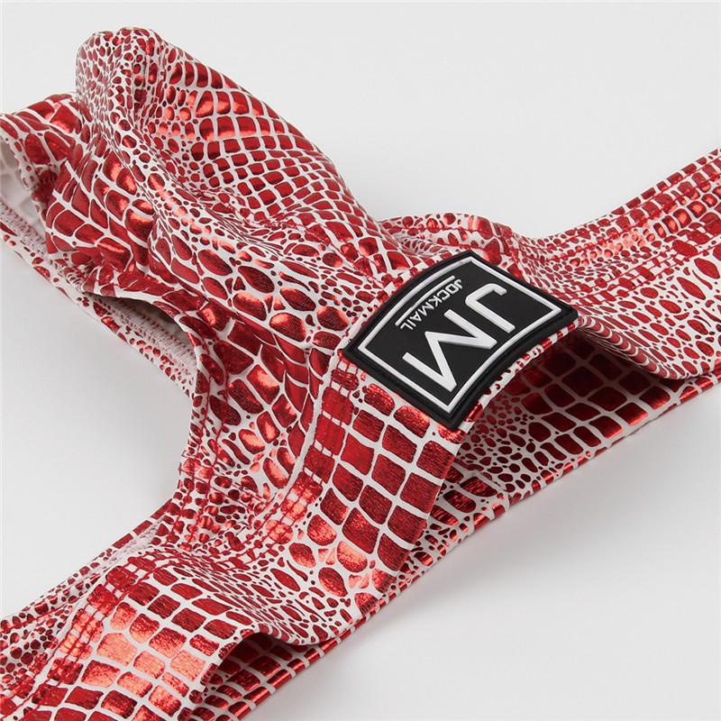 Tanga JOCKMAIL Mote Slangemønster Imitert Skinnmateriale, Lav Midje Sexy Herre Tanga Undertøy Klubb Party Daglig Casual Herre T-bakc Underbukser