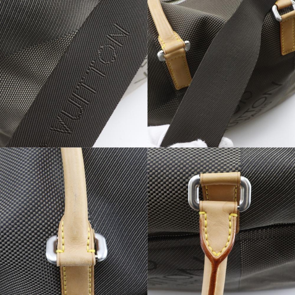 LOUIS VUITTON Suvlan Boston bag M93228 2WAYShoulder Tail Brown Damier Jean Canvas mens Used