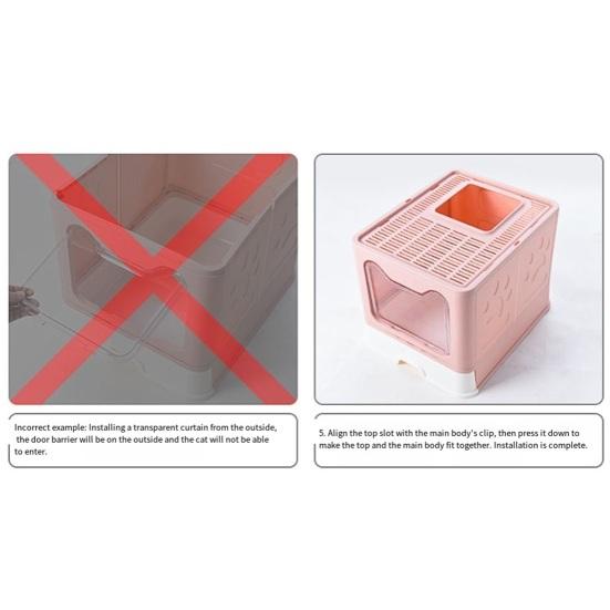 Enclosed Cat Litter Tray Extra Large Cat Litter Box with Lid And Drawer Anti-splash Hop-In Cat Toilet Includes Cat Litter Scoop