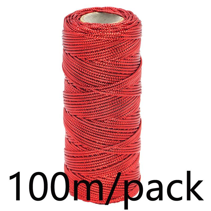 (100 Meters/roll) 1mm Wide 16 Strand Braided Hollow Gold Wire Gift Box Packaging Zip Tie Holiday Party Decoration Ribbon DIY