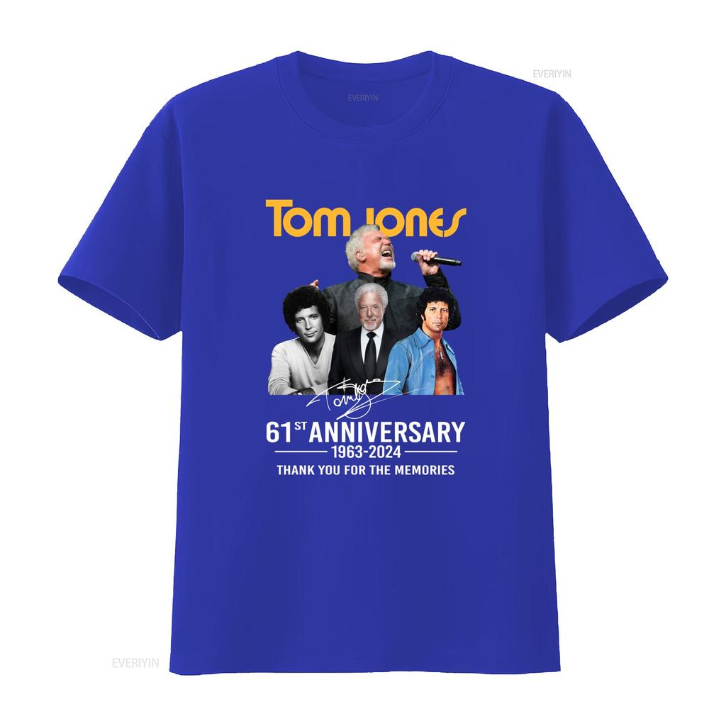 Tom Jones 61st Anniversary 1963 2024 Thank You For The Memories T Shirt vintage Washed graphic Versatile homme designer clothes