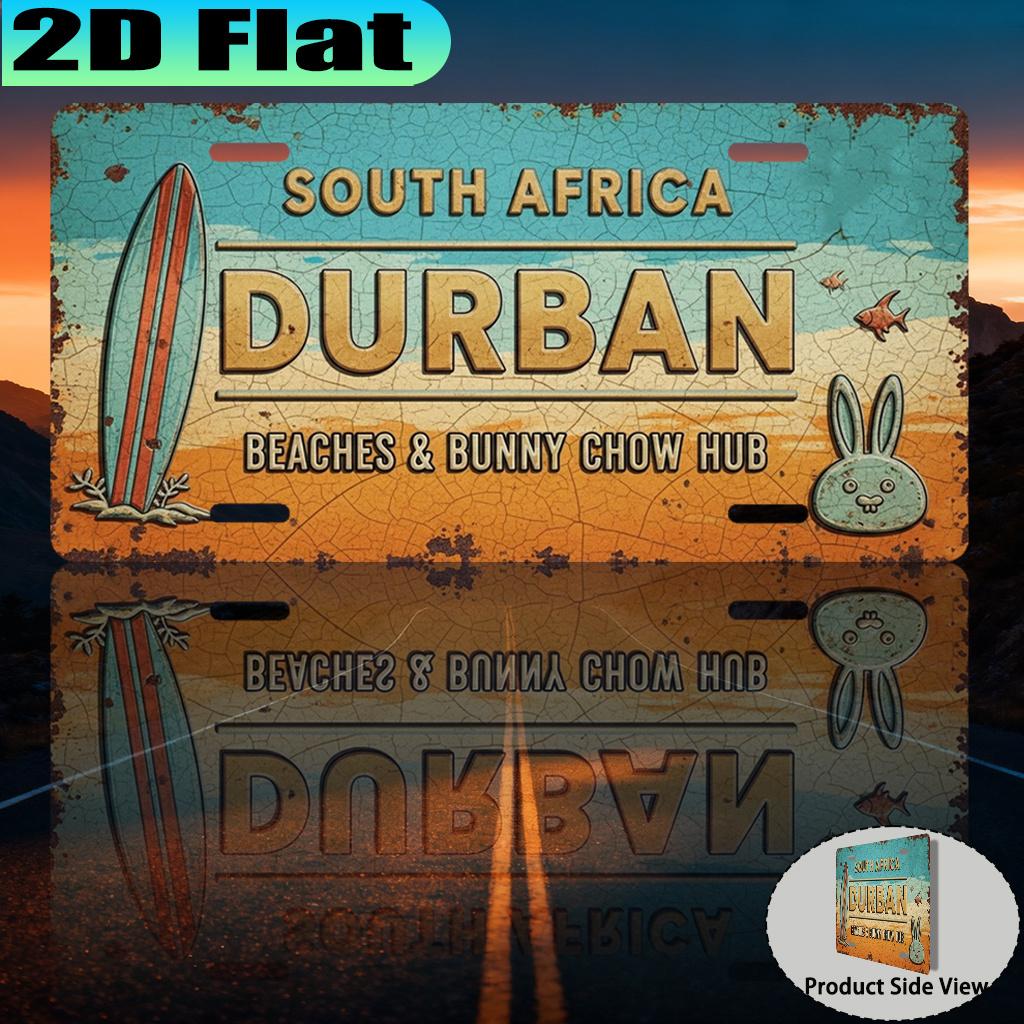 D Flat pc Sud Africa Durban Spiaggia Bungee Hub Cartello Murale Vintage Decorazione Retro Bungee Jumping Adatto per Sport Estremi