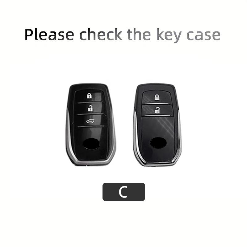 TPU Läder Bilnyckelfodral För Toyota CHR Hilux Fortuner Land Cruiser 200 Camry Corolla Crown RAV4 Highland 3knappar Tillbehör