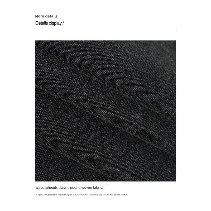 Wassup Heods National Trend Retro Washed Long-Sleeved T-Shirt for Men, Versatile Loose Oversize T-Shirt for Spring and Autumn