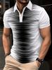 Casual Essential! Leaf Print Short-sleeve Polo, Stylish and Versatile.