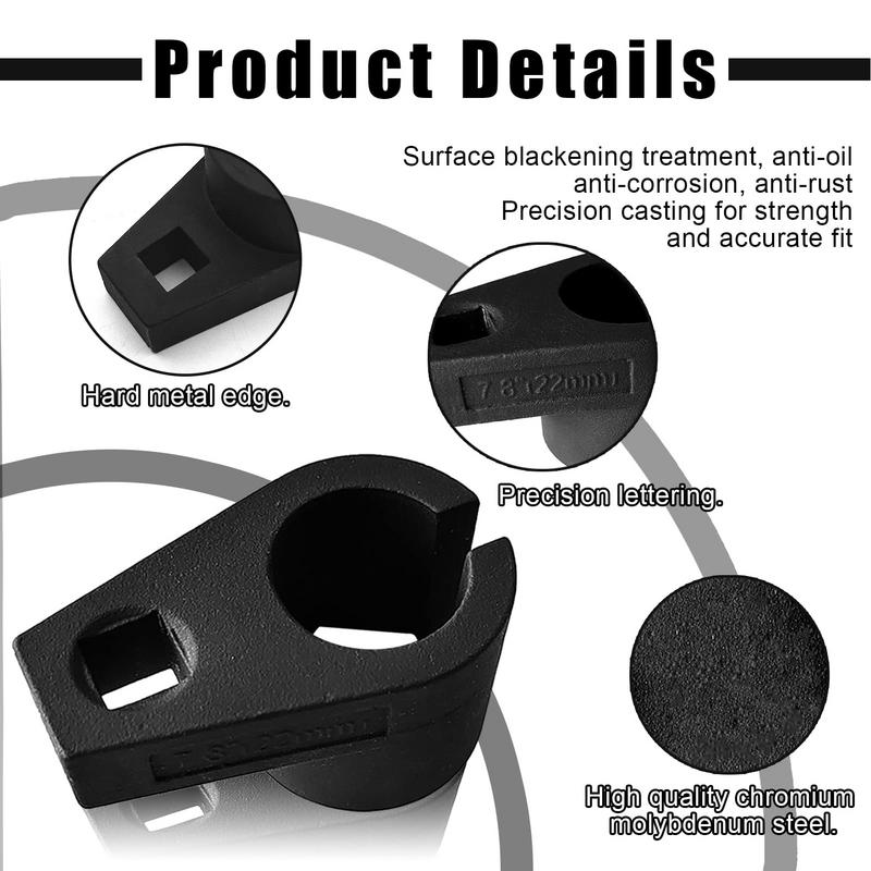 Offset Oxygen Sensor Socket 3/8 Inch 2/1 Inch Drive Oxygen Sensor Tool Offset 6-Point Oxygen Sensor Socket Portable Sensor