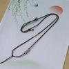 Elegant Jade Pendant Lanyard Necklace: Fine Gemstone Cord, Peace Buckle Braiding, Gold Clavicle Chain, Thin Women's Cord.