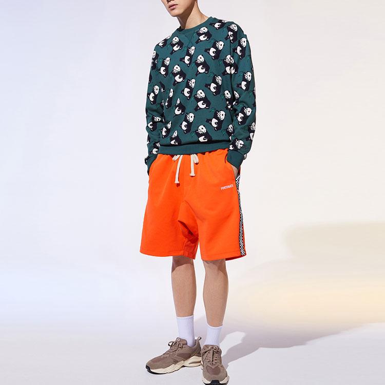 Anta X Oc Collaboration Life Series Panda Print Round Neck Long Sleeve Sweatshirt Men Sweatshirt Dark-Green 152020709H-2