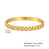 18K Gold Plated Watch Strap Open Bangle Bracelet, Stackable Stainless Steel Chunky Link Bracelets for Women, Luxury Jewelry Gift